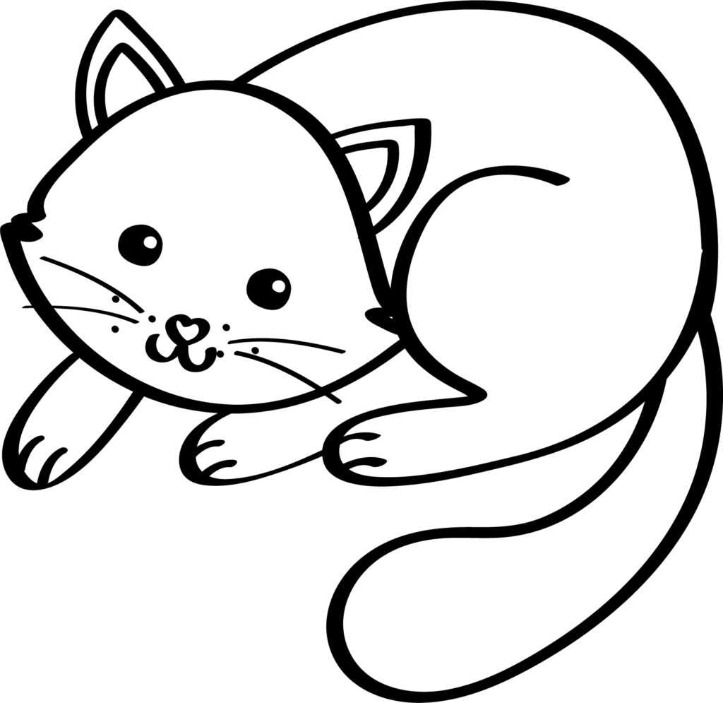 cute cat coloring page