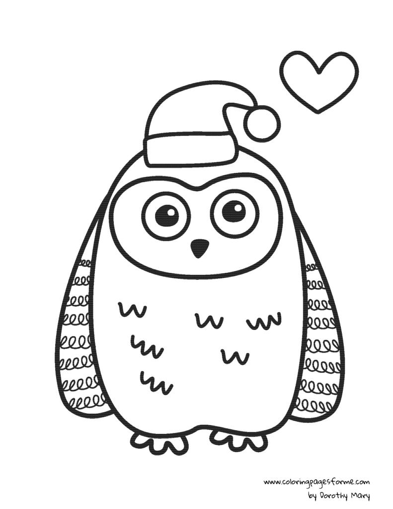 owl in christmas hat