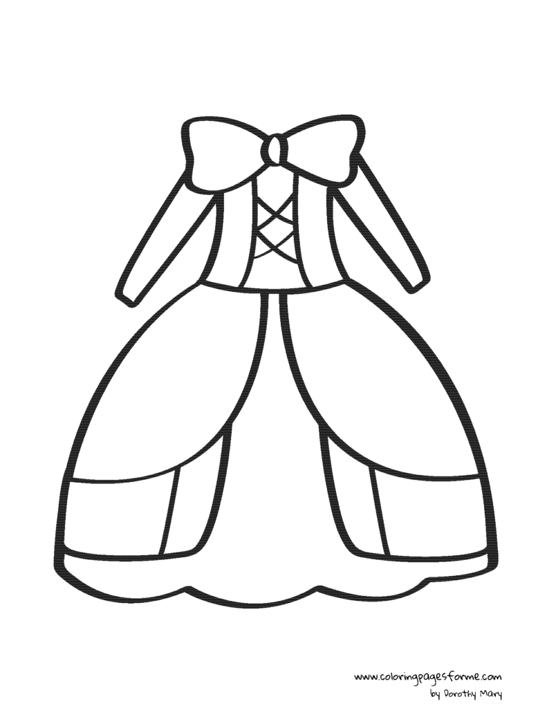 cute princess dress coloring page