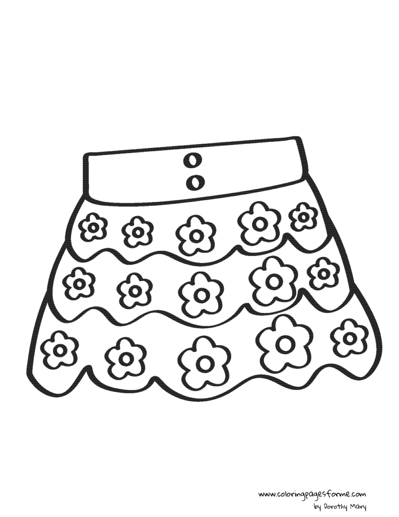 flower skirt coloring page