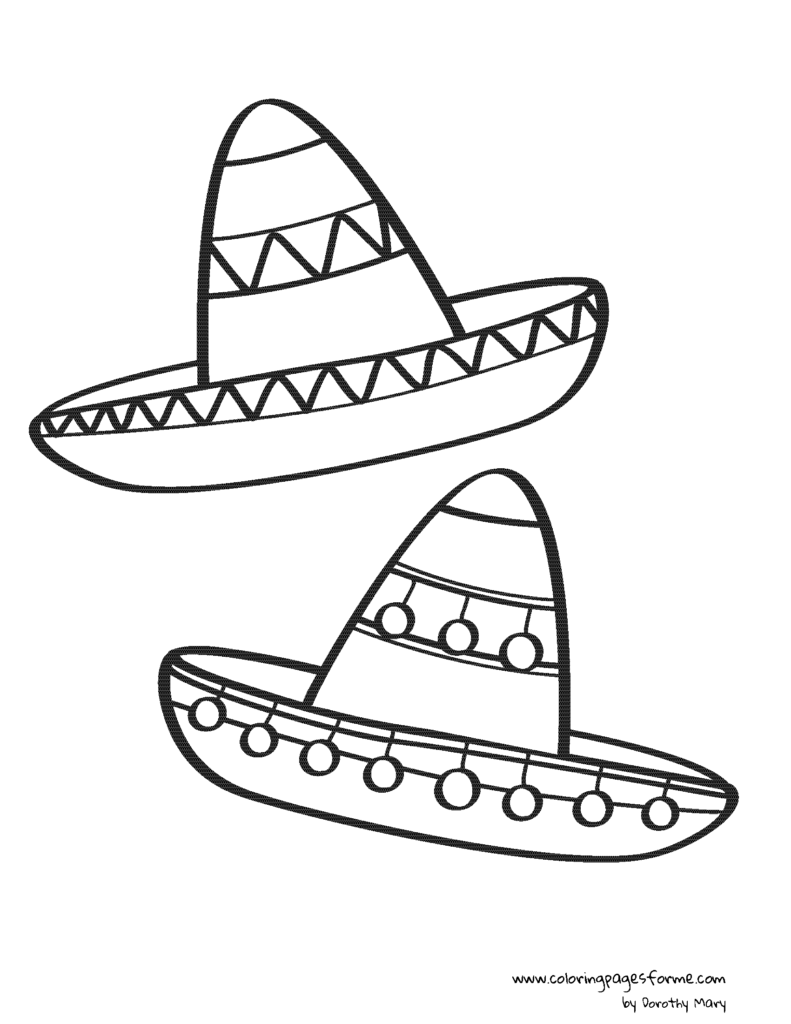 mexican hats coloring pages