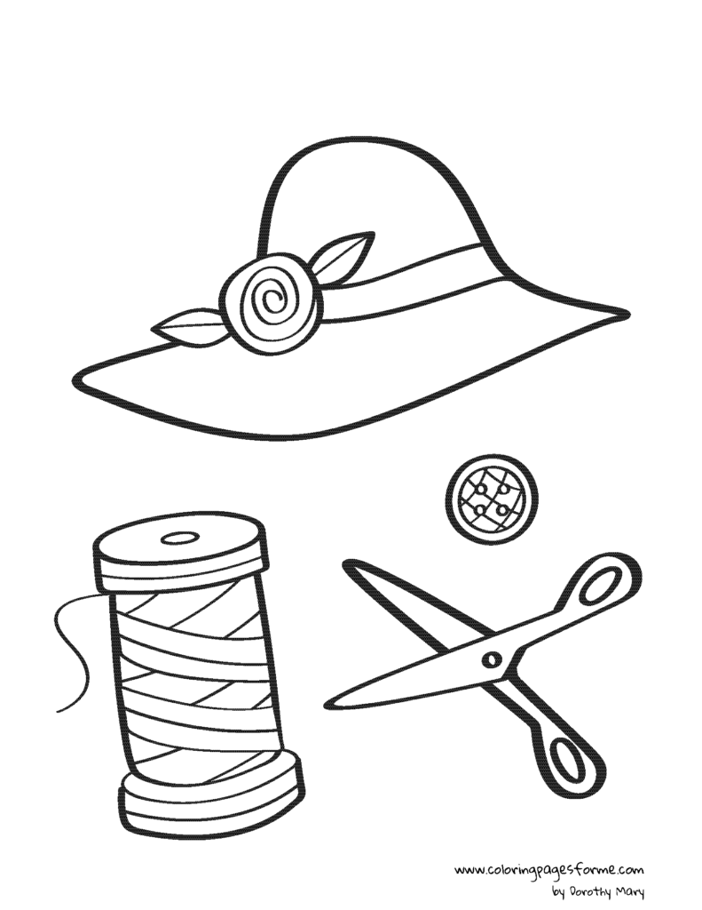 sewing hat coloring page