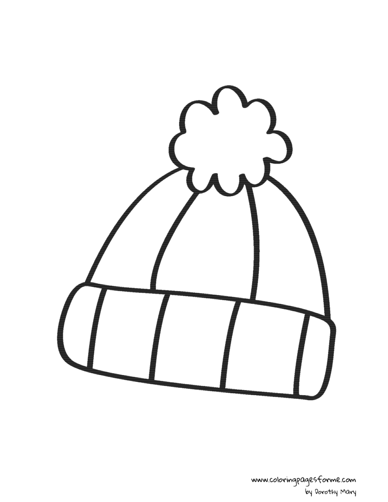 winter hat coloring page