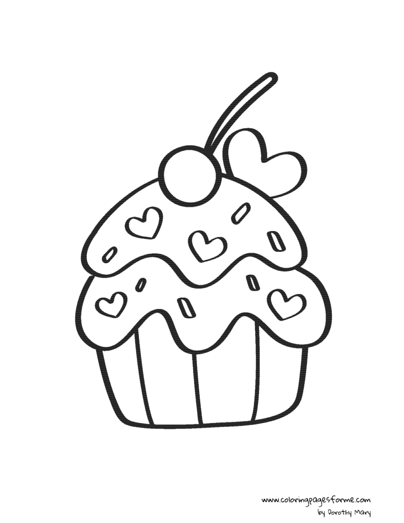 cute cupcake coloring page