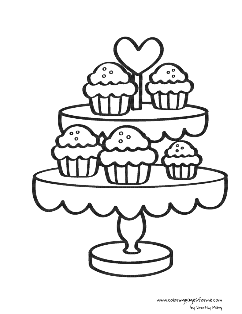 cupcakes coloring page