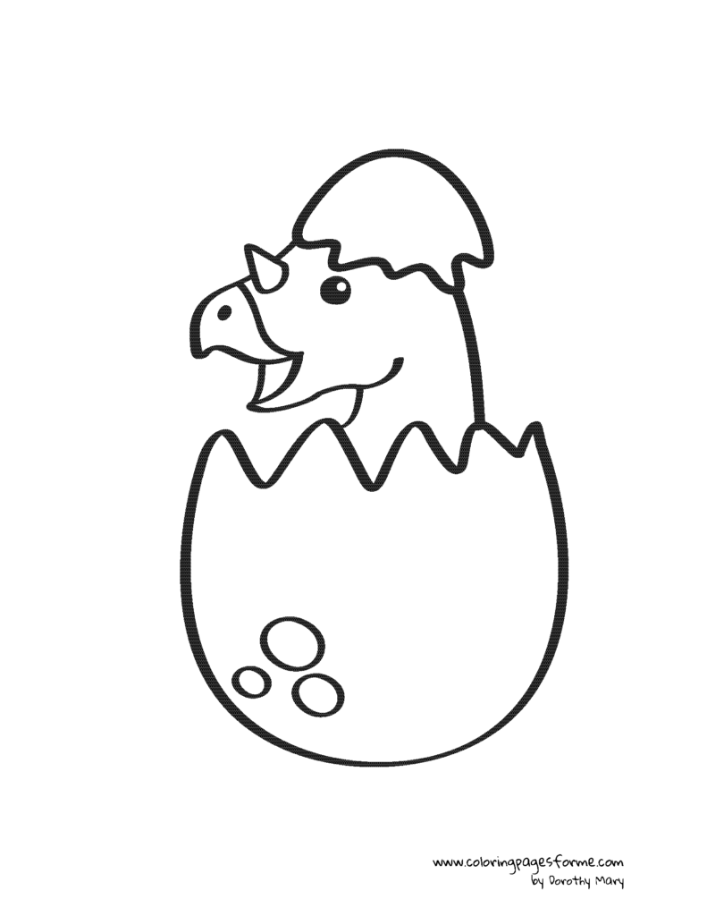 happy hatching dinosaus in an egg
