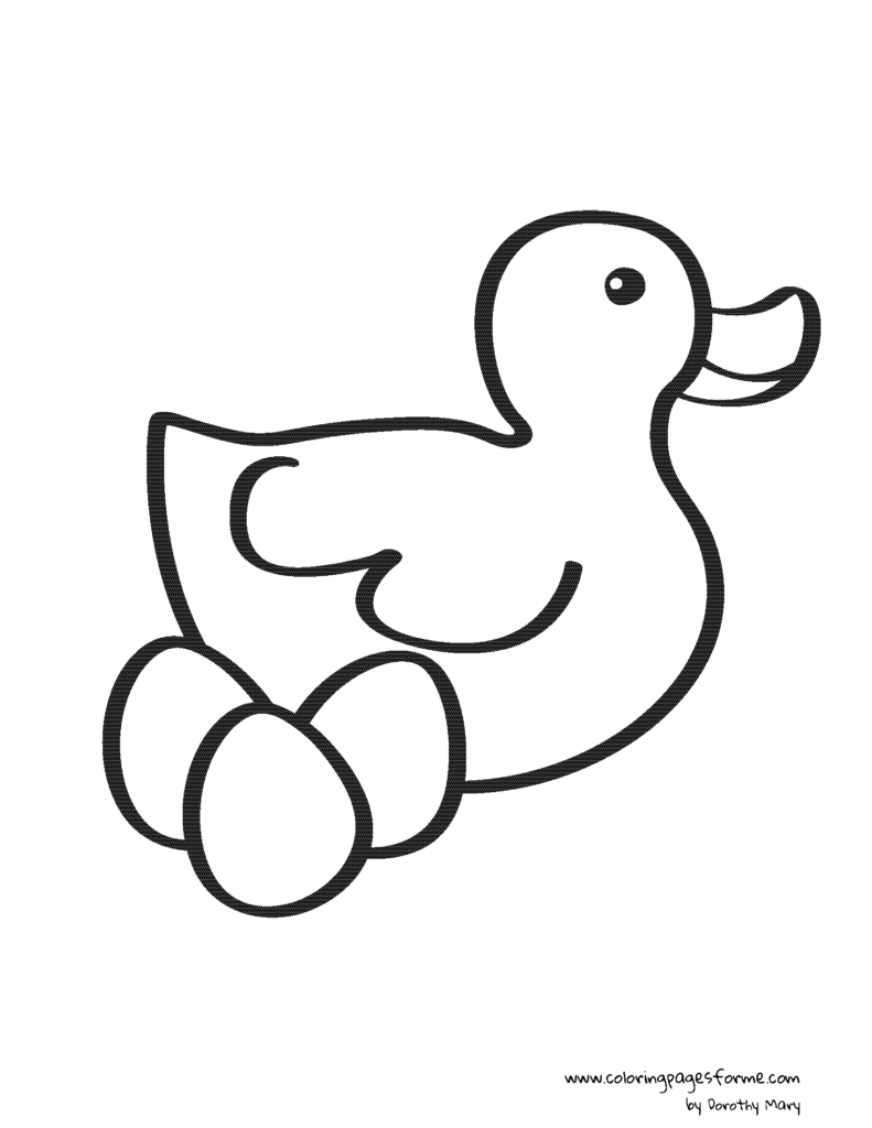 happy duck coloring page