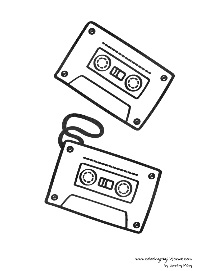 cassettes coloring page