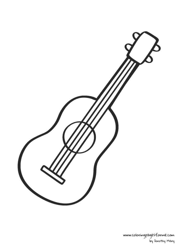 classical guitar coloring page