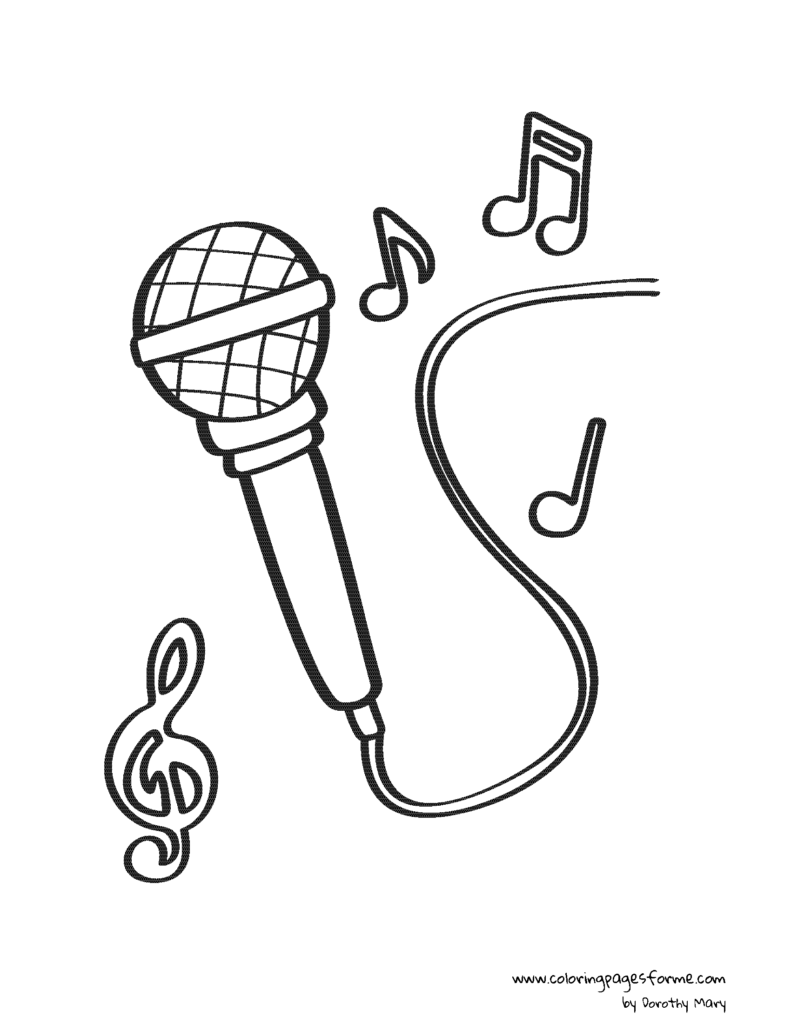 microphone coloring page