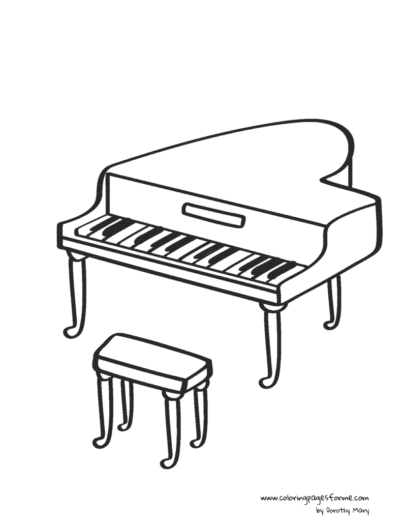 piano coloring page