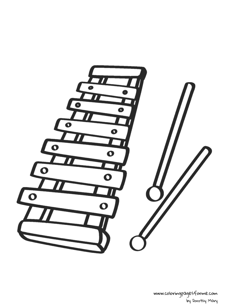 xylophone coloring page