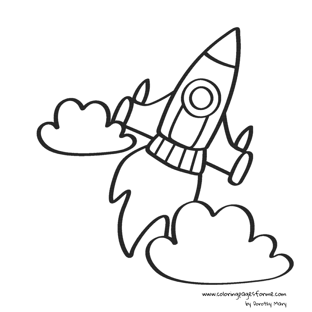 rocket coloring page