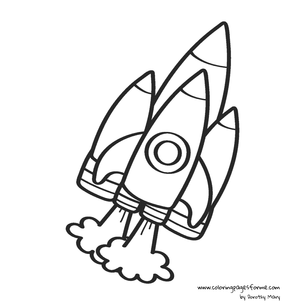 rocket coloring page