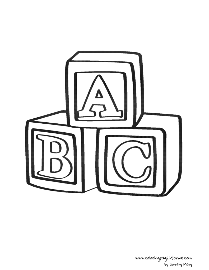 ABC blocks coloring page