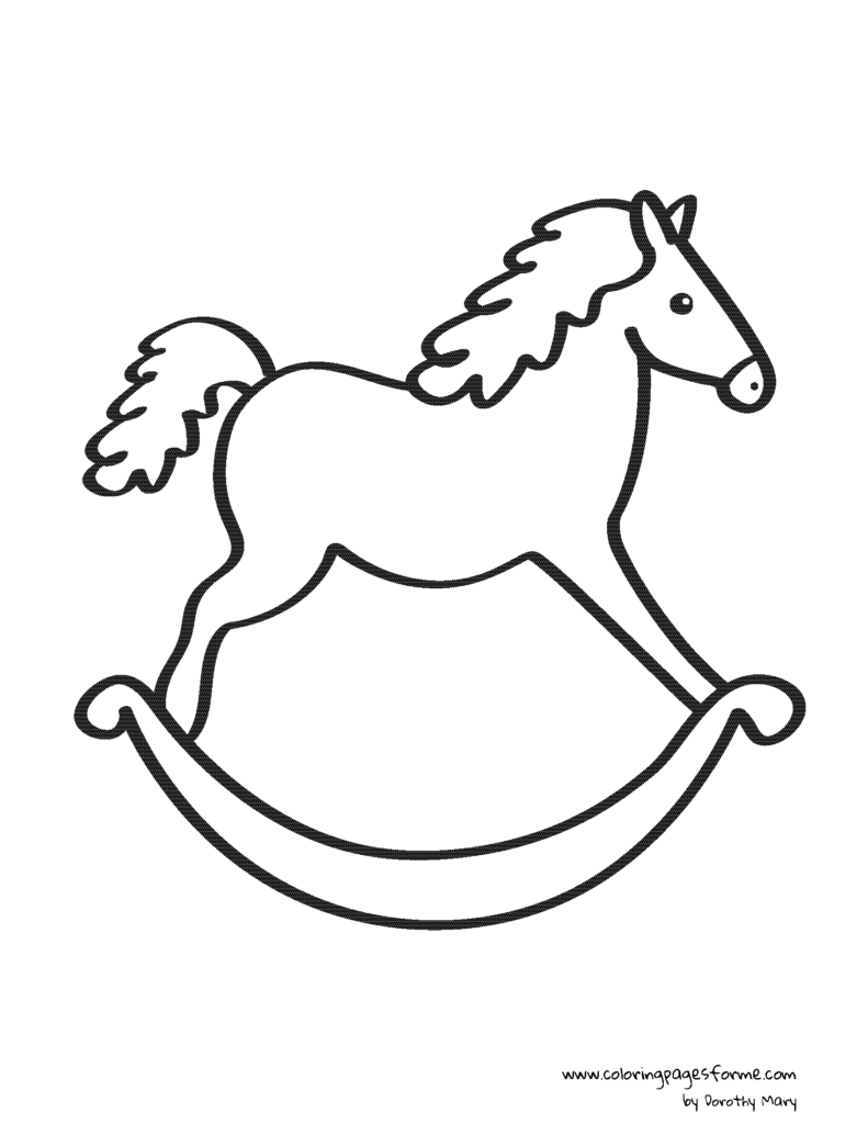 rocking horse coloring page