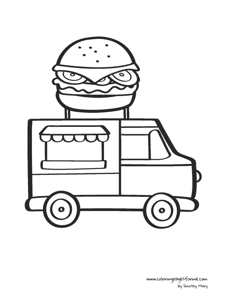 food truck coloring page