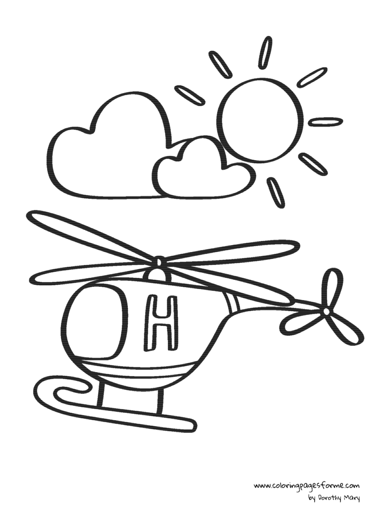 helicopter coloring page