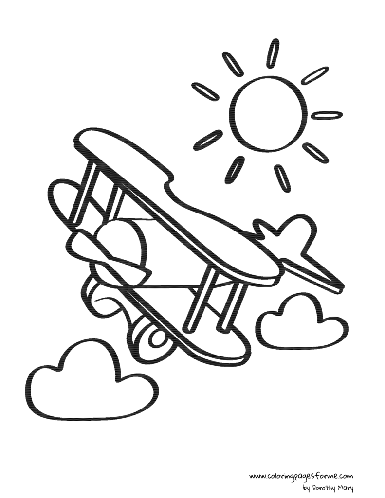 plane coloring page