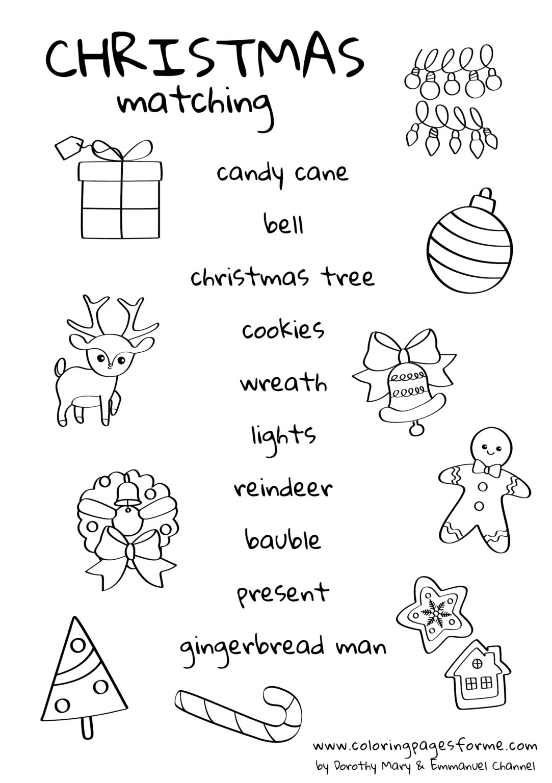 Free and Printable Christmas Vocabulary Exercises PDF files