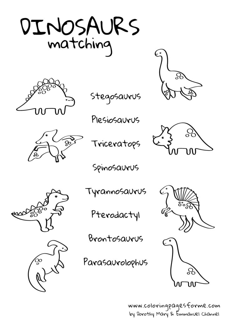 dinosaurs matching english worksheet