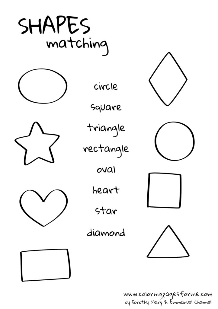 shapes matching english worksheet