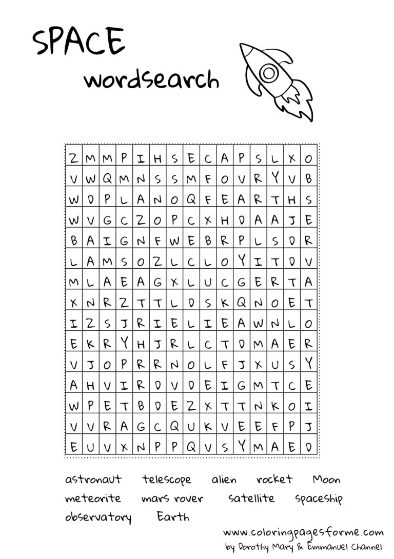 Free and Printable Space Vocabulary Exercises PDF files