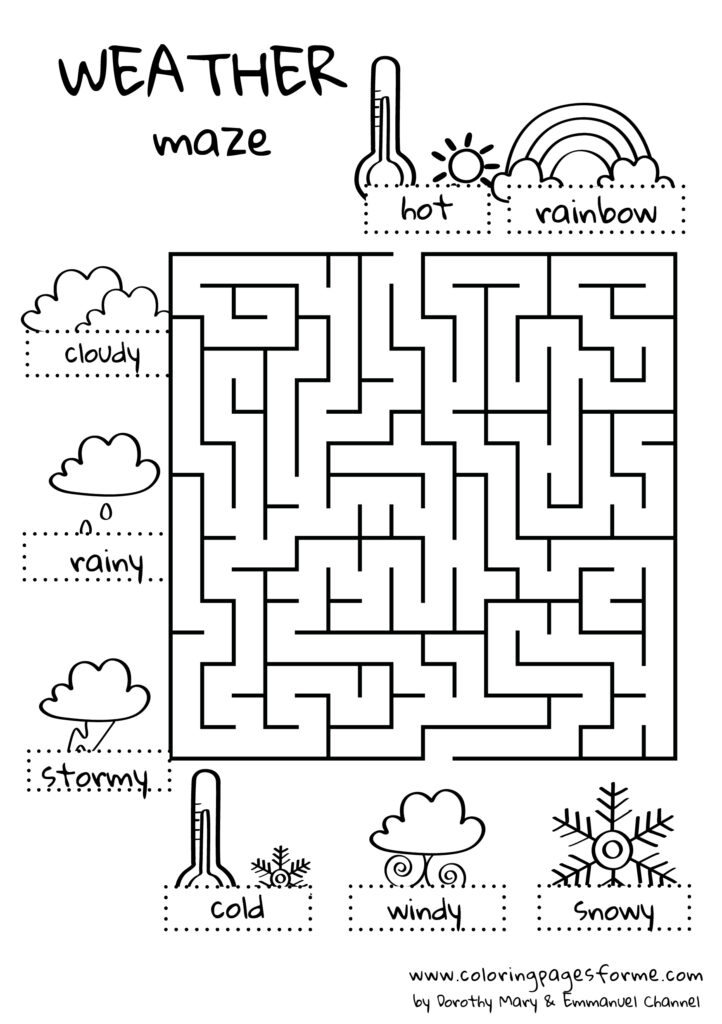 english worksheet weather maze