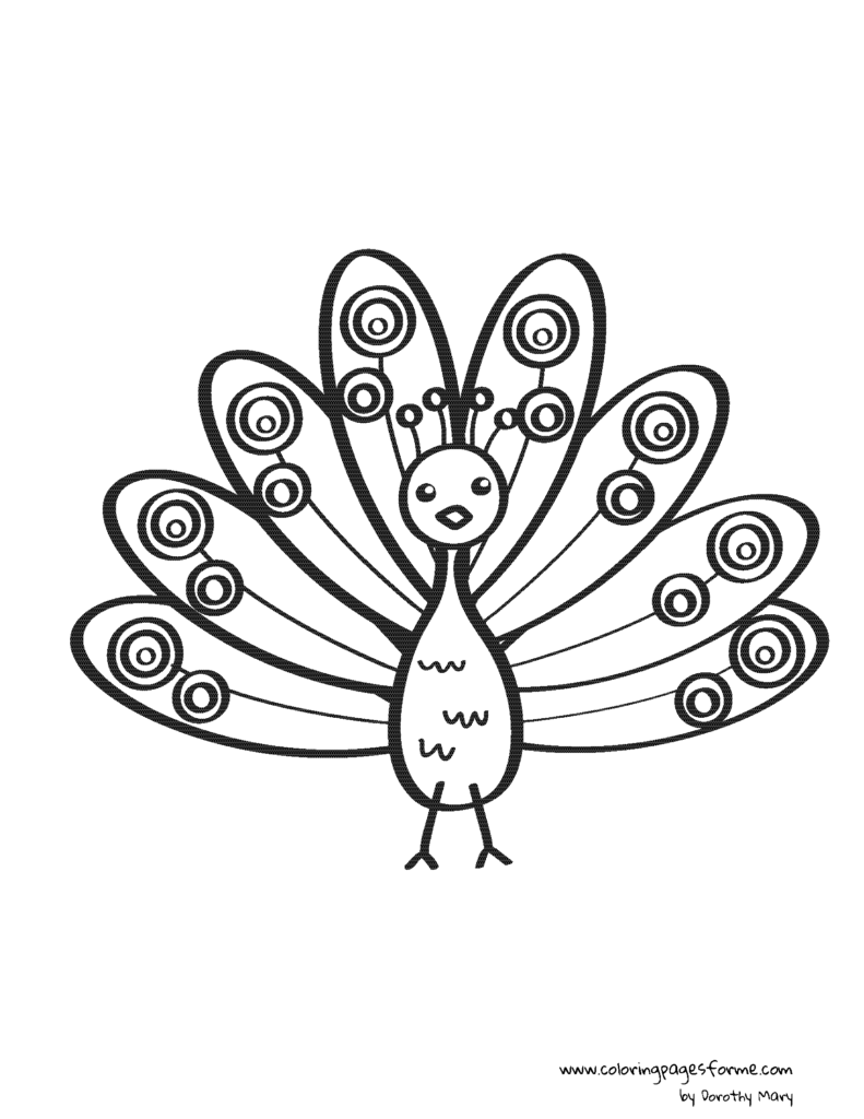 peacock coloring page