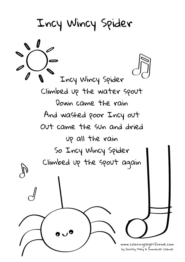 incy wicy spider song lyrics