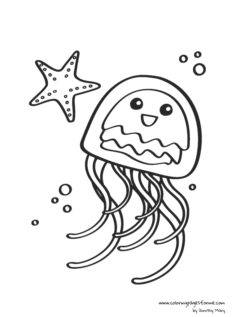 jelly fish coloring page