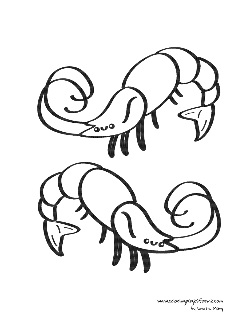 shrimp coloring page