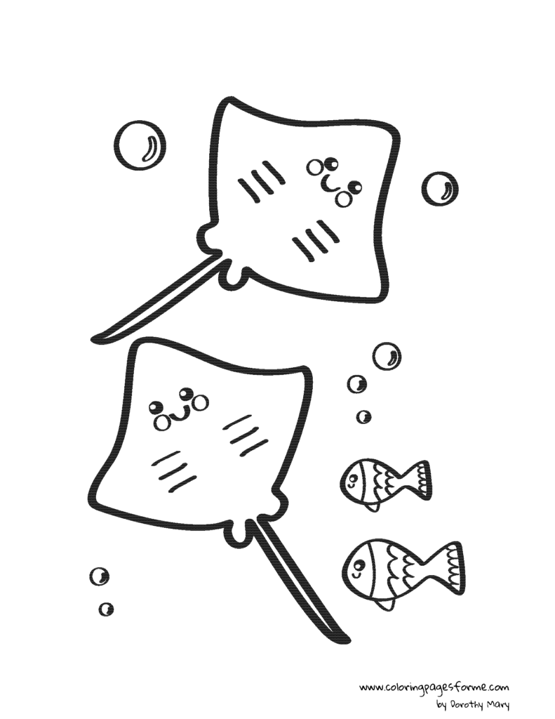 stingrays coloring page