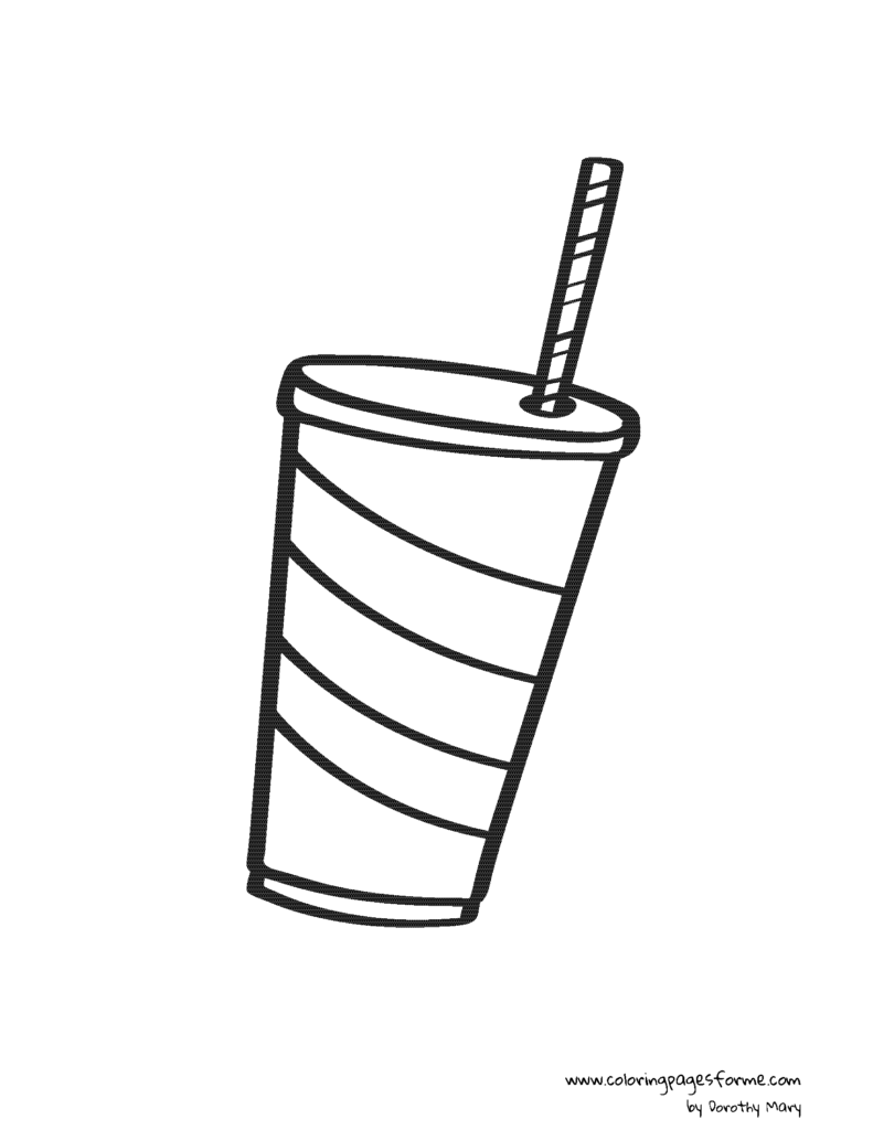 fizzy drink coloring page for kids - free and printable PDF