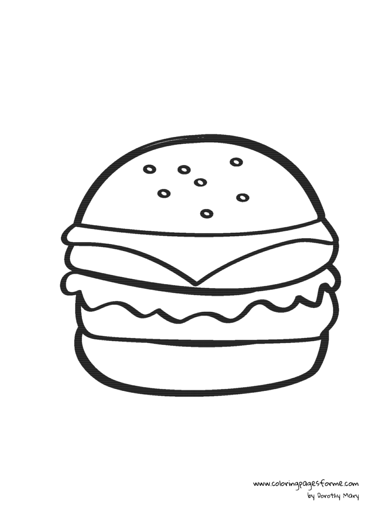 hamburger coloring page