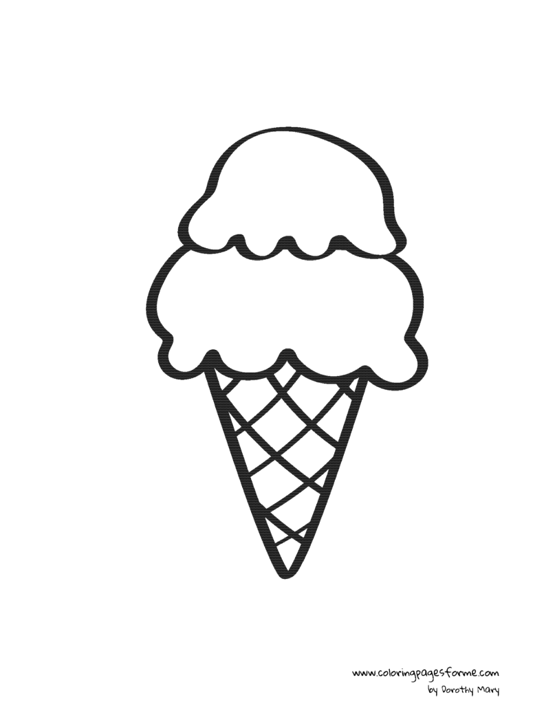 ice cream coloring page for kids - free and printable PDF