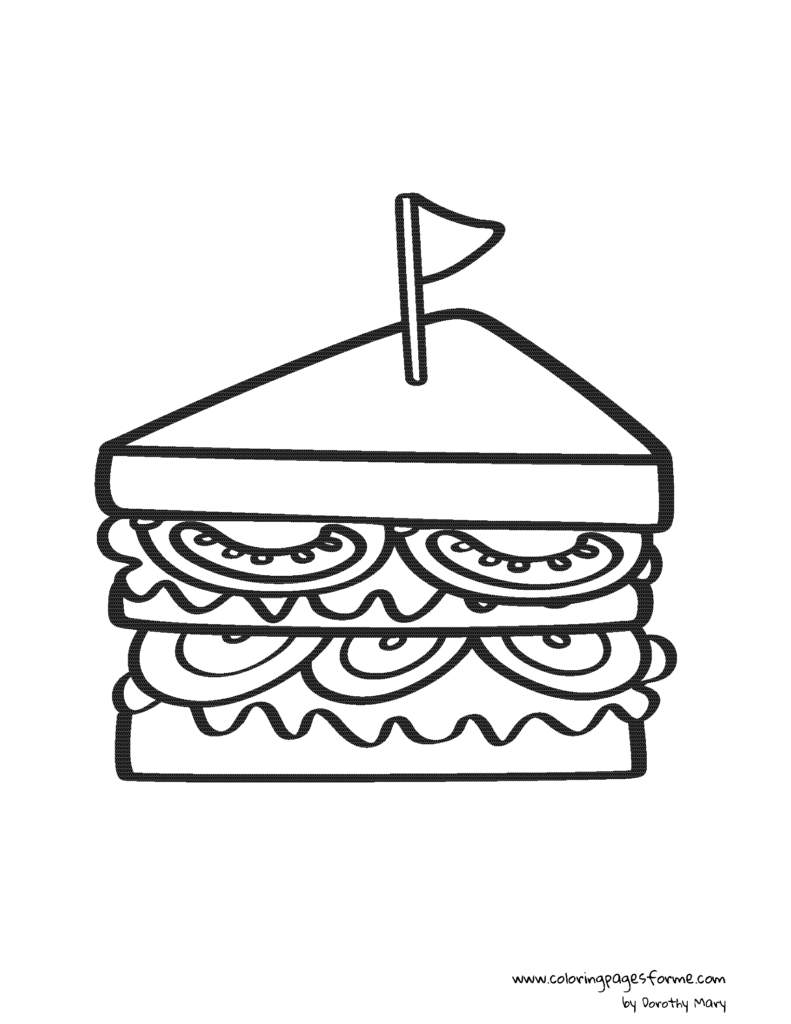 sandwich coloring page