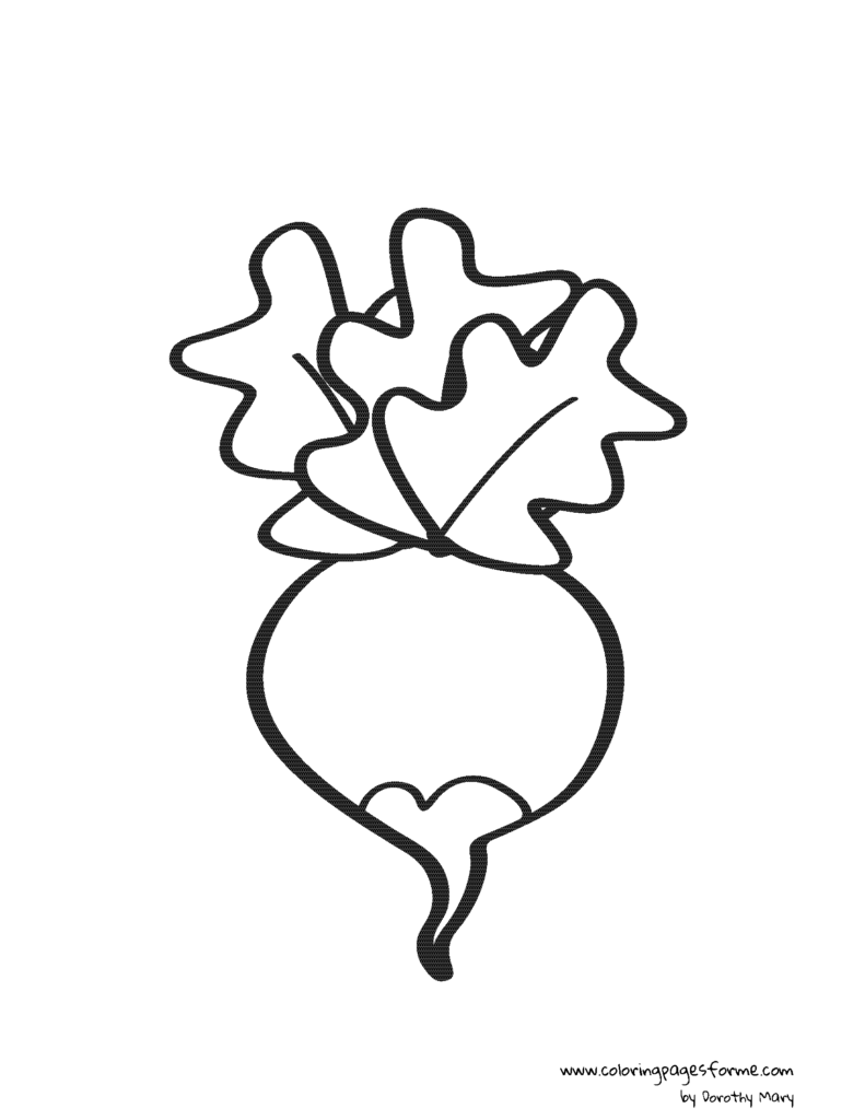 radish coloring page