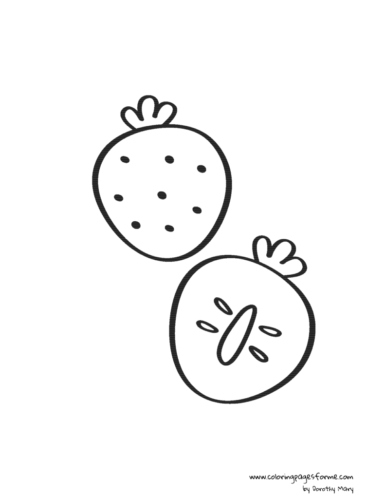 strawberries coloring page