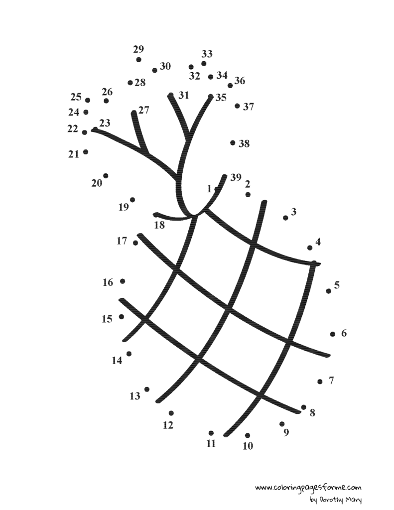 pineapple dot to dot coloring page