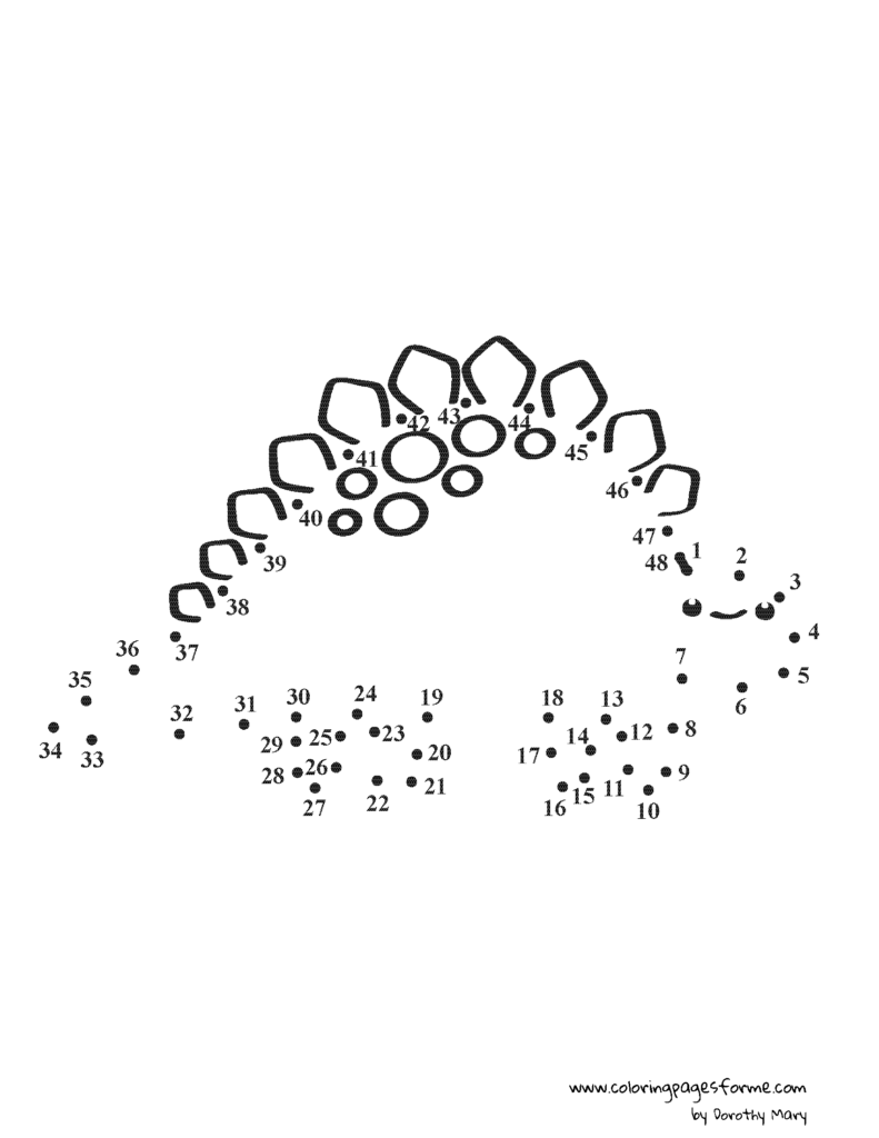 stegosaur dinosaur dot to dot coloring page