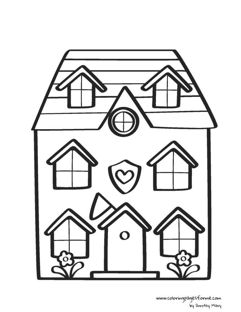 house coloring page