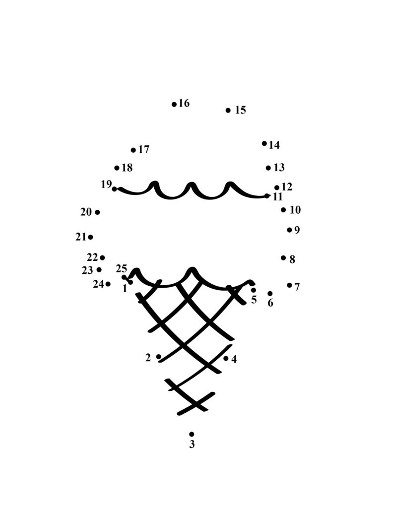 ice cream dot to dot coloring page