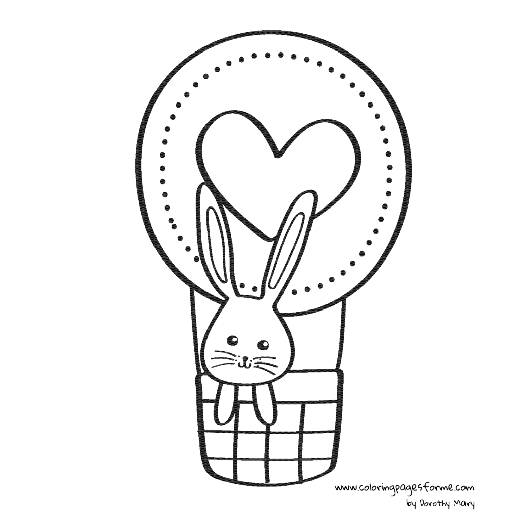 bunny in the hot air balloon