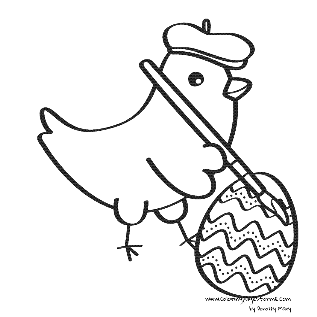 chicken painting easter egg