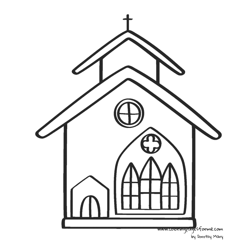 church coloring page