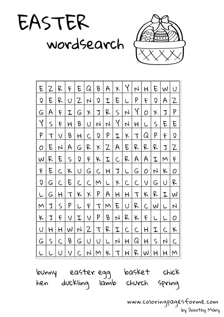 easter vocabulary wordsearch