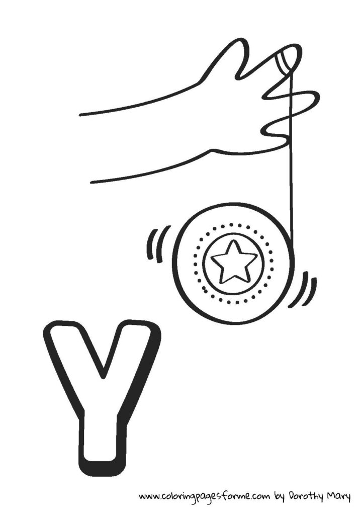 y letter coloring page yoyo