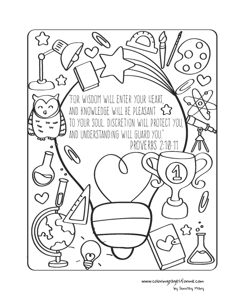 bible verse coloring page wisdom