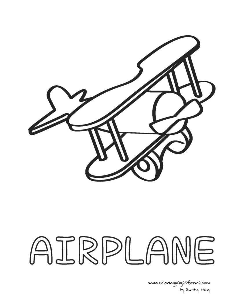 airplane coloring page activity